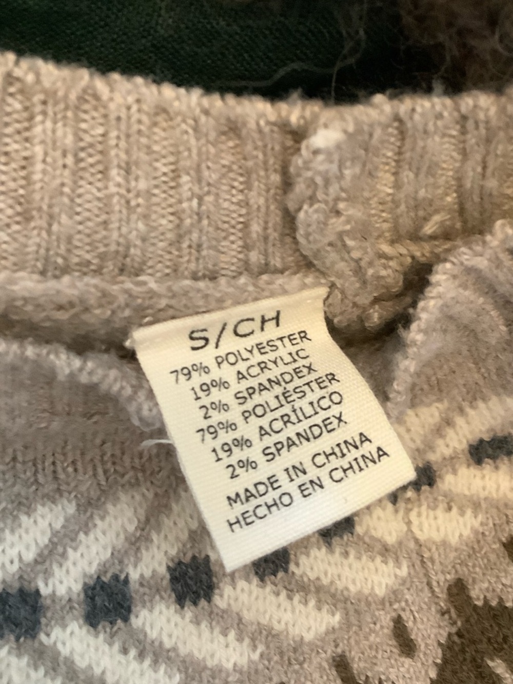 Weatherproof Men's Crewneck Fair Isle Sweater in Gray and Brown - Picture 7 of 7